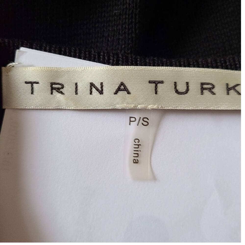 TRINA TURK Dolman Sleeve Semi Sheer Stripe Metallic Sweater Women's Size Small - Picture 6 of 9